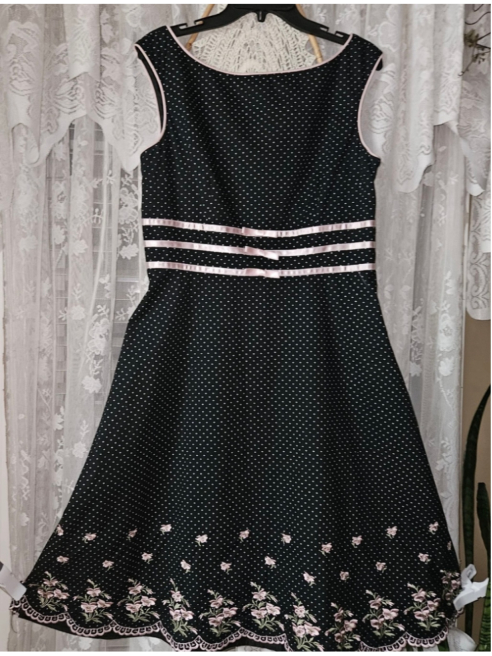 Vtg Jessica Howard Pinup A Line Polka Dot Dress Feminine Retro Coquette 2000s S - Picture 2 of 14